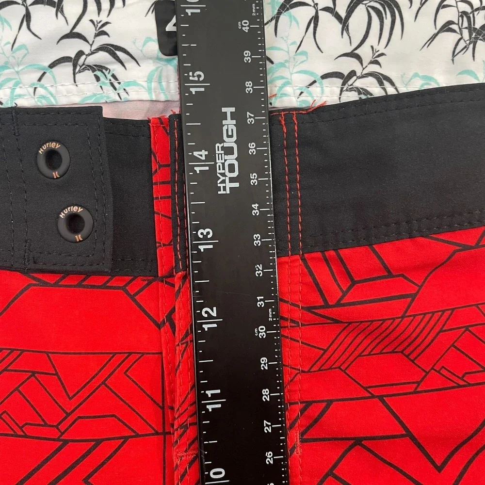 Hurley Board Shorts Men 40 Red Gradient Beach Surf Swim